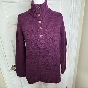 Talbots NWT Wine Colored Sweater with Button Detail